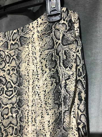 LES COYOTES DE PARIS Snake Print Silk Full Bottom Skirt