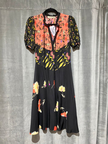 Etro Floral Short Sleeve Silk Dress