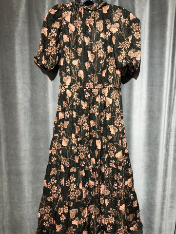 Ulla Johnson Emerald Short Puff sleeve 'Ava' dress with floral accents