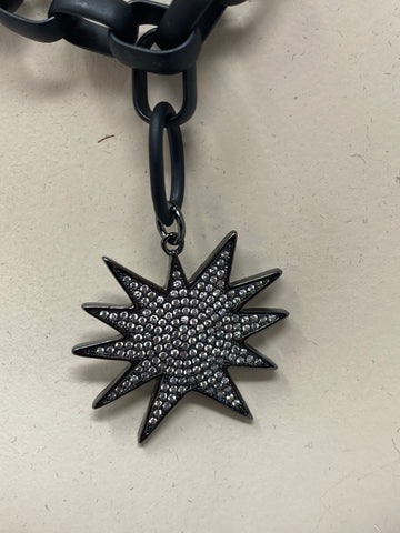 Hipchik Jewelry Black Velvet Necklace with Starburst