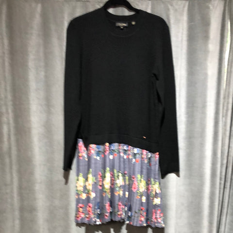 Ted Baker Izitaa oracle knit sweater dress with pleated bottom