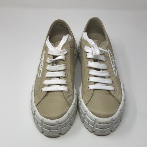 Prada Tan Nylon Platform Sneakers