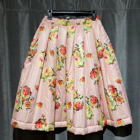 Comme des Garcons Pink Floral Puffer Full Skirt