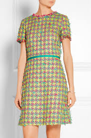Boutique Moschino Fringed boucle-Tweed Mini Dress